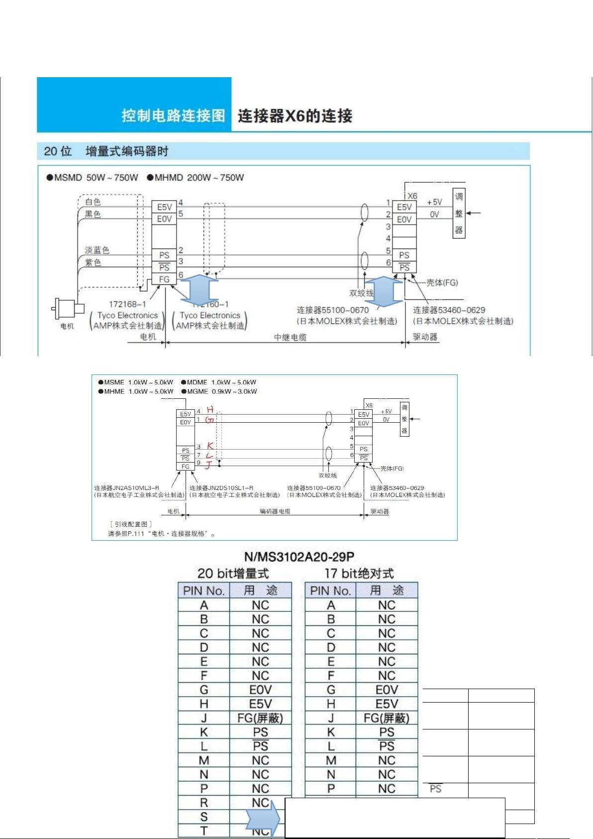 松下伺服a5系列编码器接线图