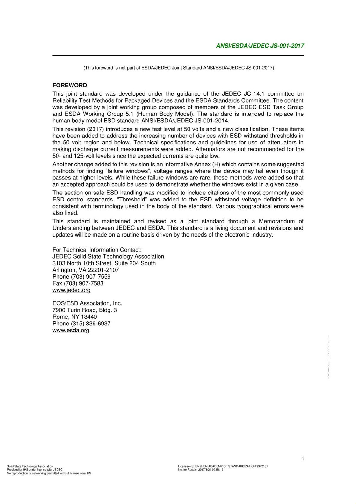 ANSIESDAJEDECJS0012017静电放电人体模型（HBM）器件级别完整英文电子_HBM就是接触放电吗资源CSDN文库